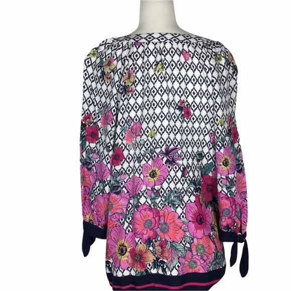 Anthropologie Fig & Flower Pink/Blue Top, Size PL - Picture 2 of 6